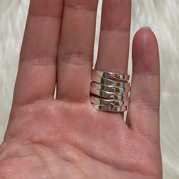 Chunky Sterling Silver Wraparound Highway Fashion Ring - Picture 8 of 11